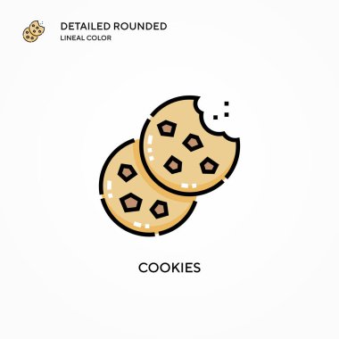 Kurabiye vektör simgesi. Modern vektör illüstrasyon kavramları. Düzenlemesi ve kişiselleştirmesi kolay.