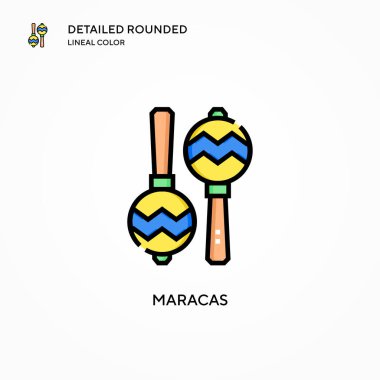Maracas vektör simgesi. Modern vektör illüstrasyon kavramları. Düzenlemesi ve kişiselleştirmesi kolay.