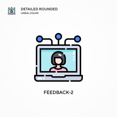 Geri besleme-2 vektör simgesi. Modern vektör illüstrasyon kavramları. Düzenlemesi ve kişiselleştirmesi kolay.