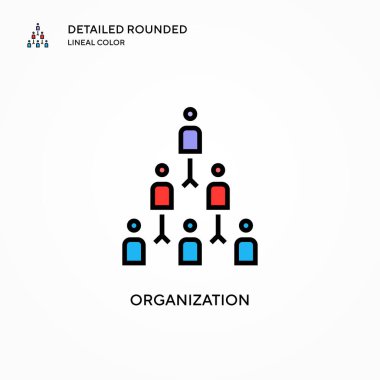 Organizasyon vektör simgesi. Modern vektör illüstrasyon kavramları. Düzenlemesi ve kişiselleştirmesi kolay.
