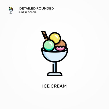 Dondurma vektör simgesi. Modern vektör illüstrasyon kavramları. Düzenlemesi ve kişiselleştirmesi kolay.