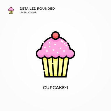 Cupcake-1 vektör simgesi. Modern vektör illüstrasyon kavramları. Düzenlemesi ve kişiselleştirmesi kolay.