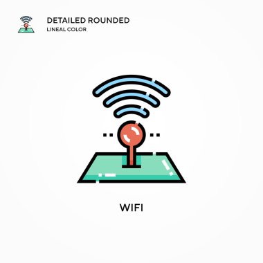 Wifi vektör simgesi. Modern vektör illüstrasyon kavramları. Düzenlemesi ve kişiselleştirmesi kolay.