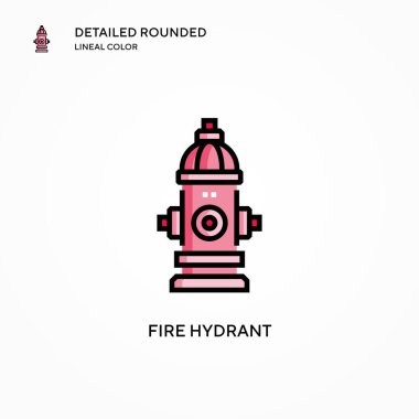 Yangın musluğu vektör ikonu. Modern vektör illüstrasyon kavramları. Düzenlemesi ve kişiselleştirmesi kolay.