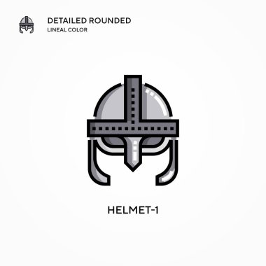 Miğfer-1 vektör simgesi. Modern vektör illüstrasyon kavramları. Düzenlemesi ve kişiselleştirmesi kolay.