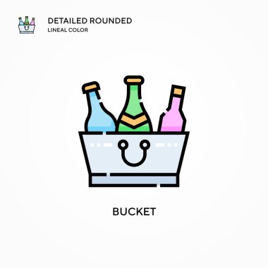 Kova vektör simgesi. Modern vektör illüstrasyon kavramları. Düzenlemesi ve kişiselleştirmesi kolay.