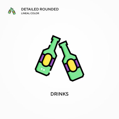 İçki vektör simgesi. Modern vektör illüstrasyon kavramları. Düzenlemesi ve kişiselleştirmesi kolay.