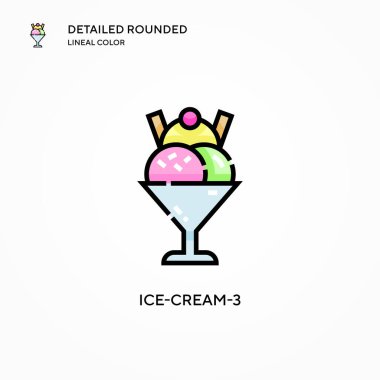 Dondurma-3 vektör simgesi. Modern vektör illüstrasyon kavramları. Düzenlemesi ve kişiselleştirmesi kolay.