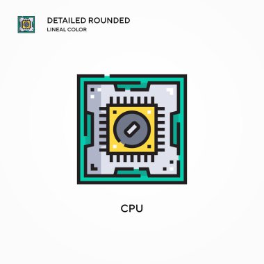 İşlemci vektör simgesi. Modern vektör illüstrasyon kavramları. Düzenlemesi ve kişiselleştirmesi kolay.