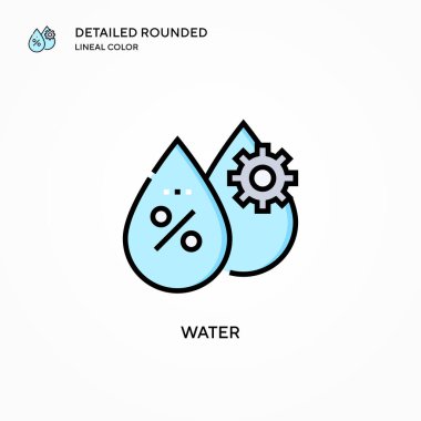 Su vektör simgesi. Modern vektör illüstrasyon kavramları. Düzenlemesi ve kişiselleştirmesi kolay.