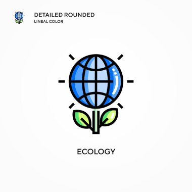Ekoloji vektör simgesi. Modern vektör illüstrasyon kavramları. Düzenlemesi ve kişiselleştirmesi kolay.