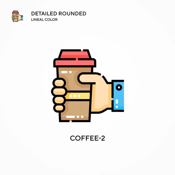 Icono Vectorial Coffee Conceptos Modernos Ilustración Vectorial Fácil Editar Personalizar — Vector de stock