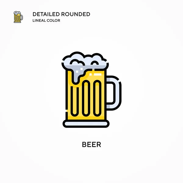 Icono Vector Cerveza Conceptos Modernos Ilustración Vectorial Fácil Editar Personalizar — Archivo Imágenes Vectoriales