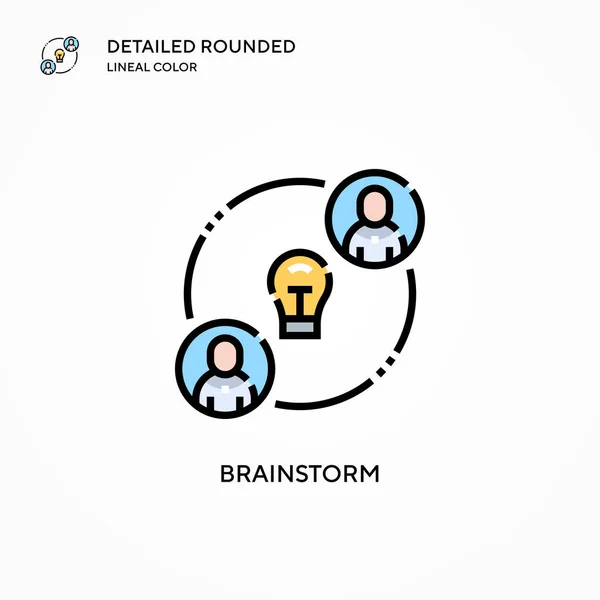 Brainstorm Vectoricoon Moderne Vector Illustratie Concepten Eenvoudig Bewerken Aan Passen — Stockvector