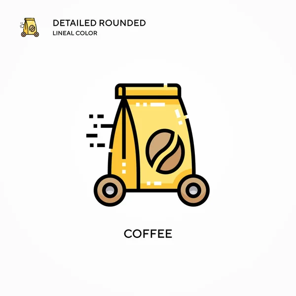 Icono Del Vector Café Conceptos Modernos Ilustración Vectorial Fácil Editar — Vector de stock