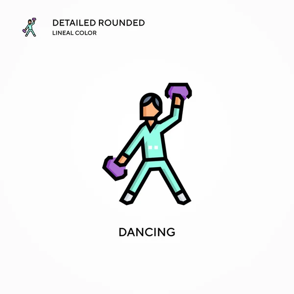 Icono Vector Bailando Conceptos Modernos Ilustración Vectorial Fácil Editar Personalizar — Vector de stock