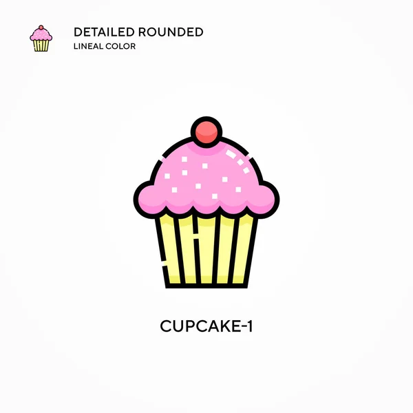 Ícone Vetor Cupcake Conceitos Modernos Ilustração Vetorial Fácil Editar Personalizar —  Vetores de Stock