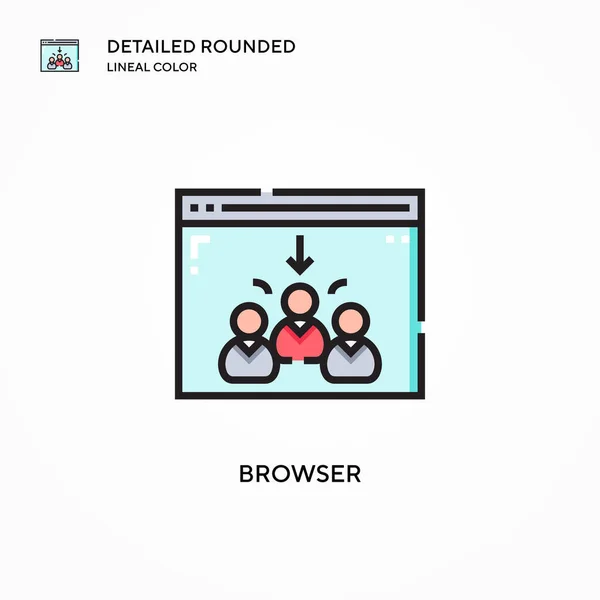 Browser Vektor Symbol Moderne Konzepte Zur Vektorillustration Einfach Bearbeiten Und — Stockvektor