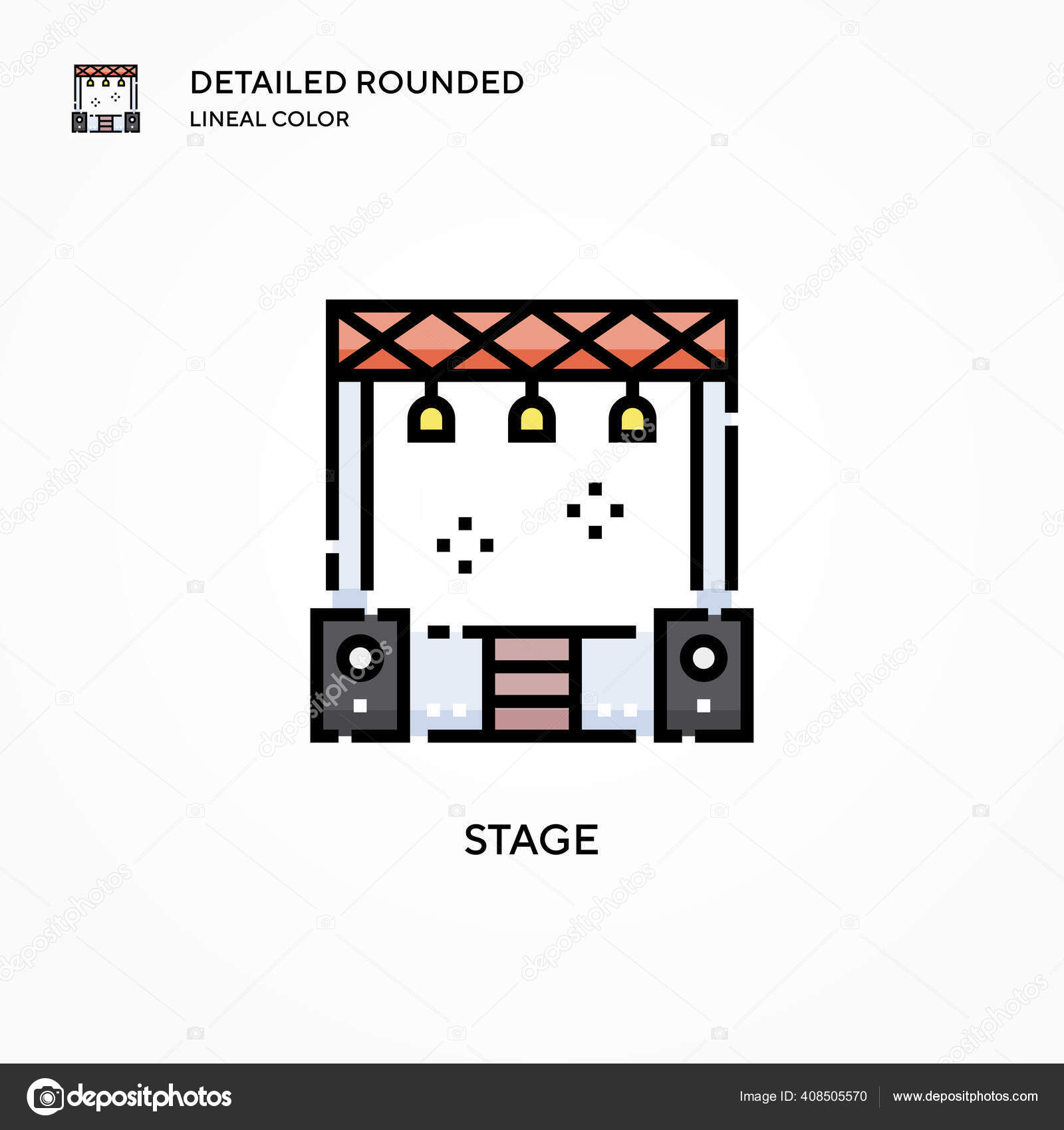 Ikon Vektor Panggung Konsep Gambar Vektor Modern Mudah Untuk Mengedit Stok Vektor C Edifier 408505570