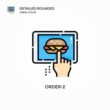 Sipariş-2 vektör simgesi. Modern vektör illüstrasyon kavramları. Düzenlemesi ve kişiselleştirmesi kolay.