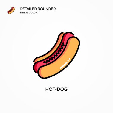 Sosisli sandviç vektör simgesi. Modern vektör illüstrasyon kavramları. Düzenlemesi ve kişiselleştirmesi kolay.