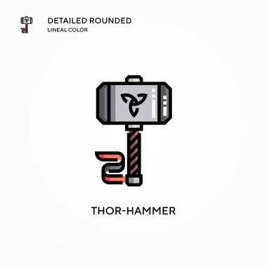 Thor çekiç vektör simgesi. Modern vektör illüstrasyon kavramları. Düzenlemesi ve kişiselleştirmesi kolay.