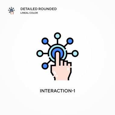 Etkileşim-1 vektör simgesi. Modern vektör illüstrasyon kavramları. Düzenlemesi ve kişiselleştirmesi kolay.