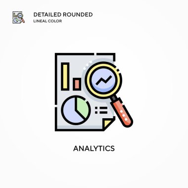 Analitik vektör simgesi. Modern vektör illüstrasyon kavramları. Düzenlemesi ve kişiselleştirmesi kolay.