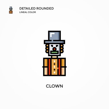 Palyaço vektör simgesi. Modern vektör illüstrasyon kavramları. Düzenlemesi ve kişiselleştirmesi kolay.