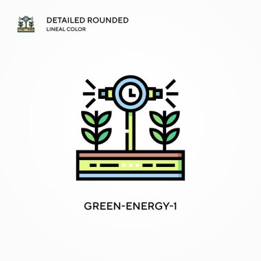 Yeşil enerji-1 vektör simgesi. Modern vektör illüstrasyon kavramları. Düzenlemesi ve kişiselleştirmesi kolay.
