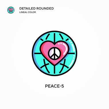 Peace-5 vektör simgesi. Modern vektör illüstrasyon kavramları. Düzenlemesi ve kişiselleştirmesi kolay.