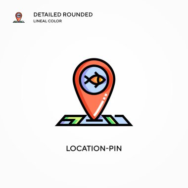 Konum-pin vektör simgesi. Modern vektör illüstrasyon kavramları. Düzenlemesi ve kişiselleştirmesi kolay.