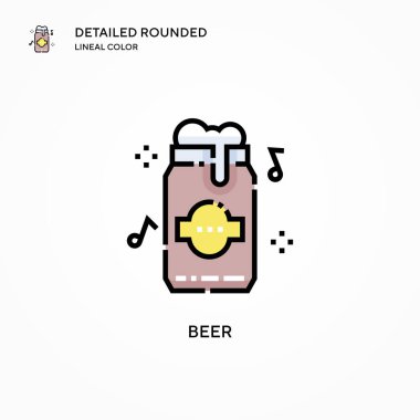 Bira vektör simgesi. Modern vektör illüstrasyon kavramları. Düzenlemesi ve kişiselleştirmesi kolay.