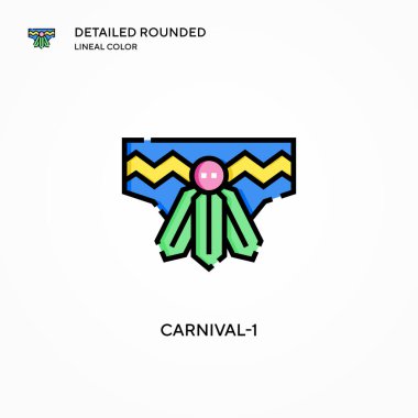 Karnaval-1 vektör simgesi. Modern vektör illüstrasyon kavramları. Düzenlemesi ve kişiselleştirmesi kolay.