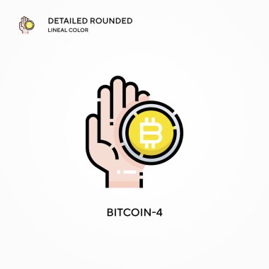 Bitcoin-4 vektör simgesi. Modern vektör illüstrasyon kavramları. Düzenlemesi ve kişiselleştirmesi kolay.