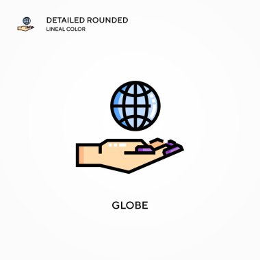 Dünya vektör simgesi. Modern vektör illüstrasyon kavramları. Düzenlemesi ve kişiselleştirmesi kolay.