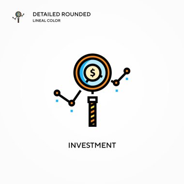 Yatırım vektör simgesi. Modern vektör illüstrasyon kavramları. Düzenlemesi ve kişiselleştirmesi kolay.