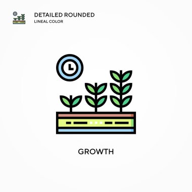 Büyüme vektör simgesi. Modern vektör illüstrasyon kavramları. Düzenlemesi ve kişiselleştirmesi kolay.