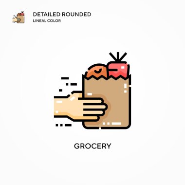 Market vektör simgesi. Modern vektör illüstrasyon kavramları. Düzenlemesi ve kişiselleştirmesi kolay.