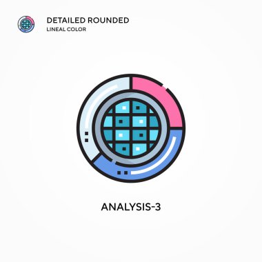Analiz-3 vektör simgesi. Modern vektör illüstrasyon kavramları. Düzenlemesi ve kişiselleştirmesi kolay.