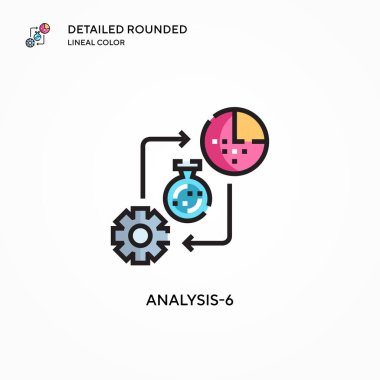 Analiz-6 vektör simgesi. Modern vektör illüstrasyon kavramları. Düzenlemesi ve kişiselleştirmesi kolay.