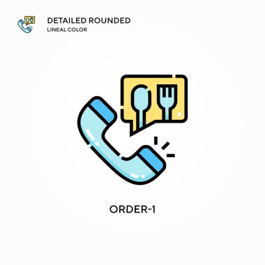 Order-1 vektör simgesi. Modern vektör illüstrasyon kavramları. Düzenlemesi ve kişiselleştirmesi kolay.