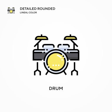 Davul vektör simgesi. Modern vektör illüstrasyon kavramları. Düzenlemesi ve kişiselleştirmesi kolay.