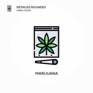 Marihuana vektör simgesi. Modern vektör illüstrasyon kavramları. Düzenlemesi ve kişiselleştirmesi kolay.