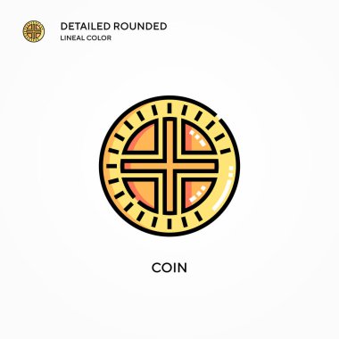 Sikke vektör simgesi. Modern vektör illüstrasyon kavramları. Düzenlemesi ve kişiselleştirmesi kolay.