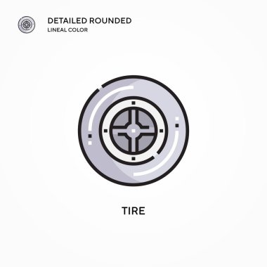 Lastik vektör simgesi. Modern vektör illüstrasyon kavramları. Düzenlemesi ve kişiselleştirmesi kolay.