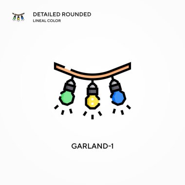 Garland-1 vektör simgesi. Modern vektör illüstrasyon kavramları. Düzenlemesi ve kişiselleştirmesi kolay.