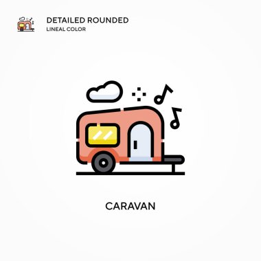 Kervan vektör simgesi. Modern vektör illüstrasyon kavramları. Düzenlemesi ve kişiselleştirmesi kolay.