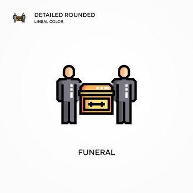 Cenaze vektörü ikonu. Modern vektör illüstrasyon kavramları. Düzenlemesi ve kişiselleştirmesi kolay.