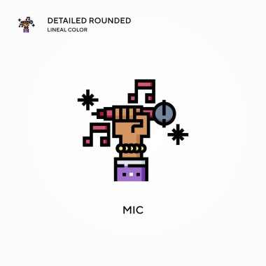 Mikrofon vektör simgesi. Modern vektör illüstrasyon kavramları. Düzenlemesi ve kişiselleştirmesi kolay.